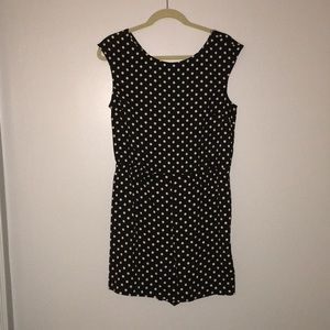 Ann Taylor Polka dot romper with peek-a-boo back